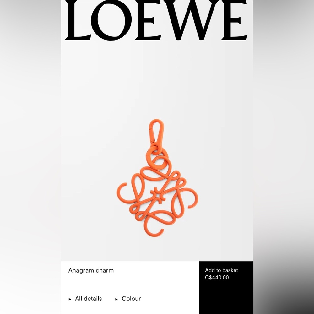 Loewe Vibrant Orange Keychain NWT - Picture 10 of 10